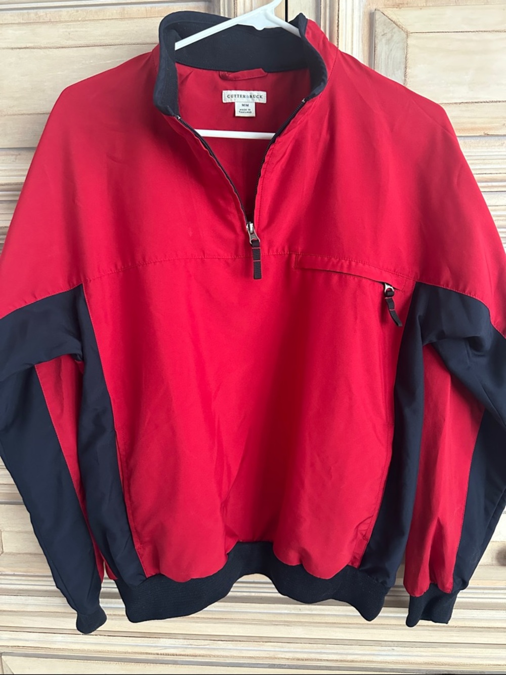 Cutter & Buck Red and Black Zip-Up Pullover